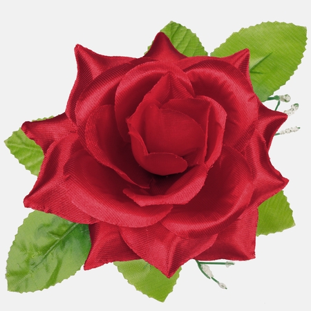 Róża satynowa z listkami