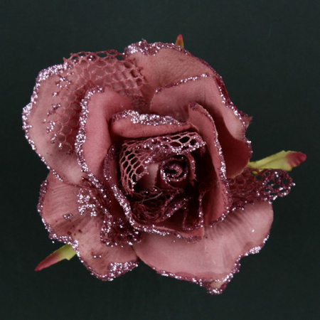 Róża welwetowa z brokatem